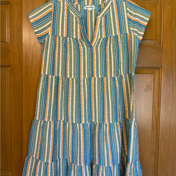 Roller Rabbit Dresses & Skirts - Roller Rabbit Multicolor Striped Tiered Cotton Dress